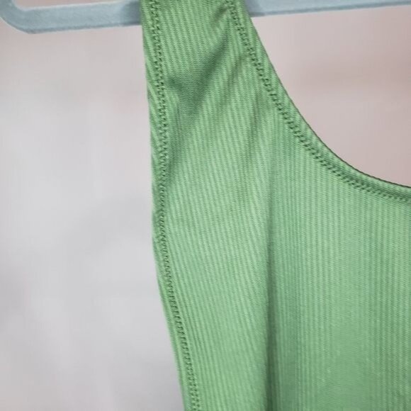 Topshop Olive Green Ribbed‎ One Piece Swimsuit - Picture 5 of 8